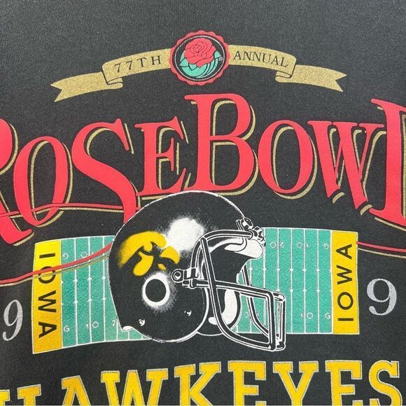 Large Vintage 1991 NCAA Iowa Hawkeyes rose bowl co-champ Football Sweatshirt - Picture 16 of 16